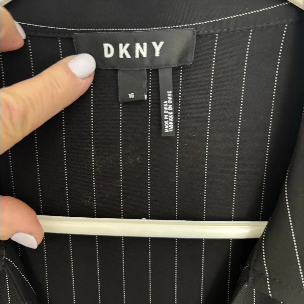 Like new DKNY Pinstripe collared fit flare dress